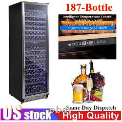 187-Bottle Wine Cooler Wine Fridge Dual Zone 24 Freestanding Wine Refrigerator