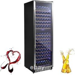 187-Bottle Wine Cooler Wine Fridge Dual Zone 24 Freestanding Wine Refrigerator