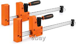 18 Bar Clamp Set, 2-Pack 90° Parallel Clamp Cabinet Master, Steel Jaw Bar Clamp