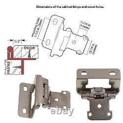 1/2 Overlay Semi Partial Wrap Kitchen Cabinet Cupboard Hinges Self Closing Lot