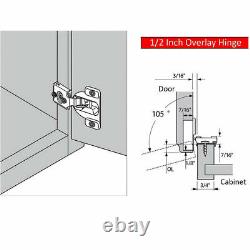 1/2 Overlay Soft Close Hinge Face Frame 105° Compact Cabinet Hinges Set LOT US