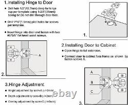 1/2 Overlay Soft Close Hinge Face Frame 105° Compact Cabinet Hinges Set LOT US
