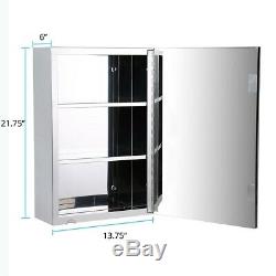 22 Stainless Steel Medicine Cabinet Mirror Wall Mount Set of 2