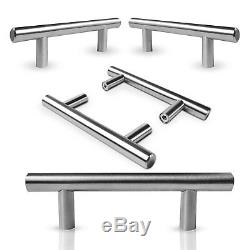 25-500 Stainless Steel Brushed Kitchen Cabinet Handle T Bar Pull Hardware 4 5 6
