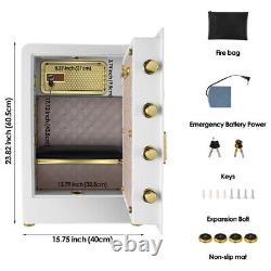 2.5Cubic Fireproof Digital LED Keypad Key Double Lock Safe Cabinet Box Home Set
