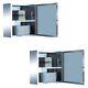 2 Mini Stainless Steel Medicine Cabinet Wall Mount Storage Set Of 2