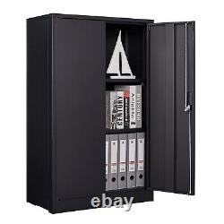 2 Sets Metal Storage Folding File Cabinet With Adjustable Shelfs For Home Office