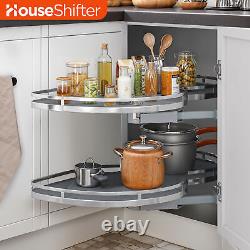 2 Tier Swing Tray Right Blind Corner Kitchen Cabinet Sliding Pull Out Organizer