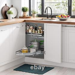 2 Tier Swing Tray Right Blind Corner Kitchen Cabinet Sliding Pull Out Organizer