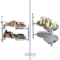 2 Tier Swing Tray Right Blind Corner Kitchen Cabinet Sliding Pull Out Organizer