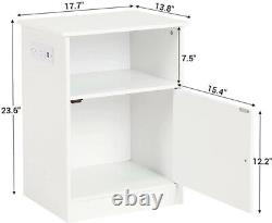 2er Bedside End Table Accent Nightstand Furniture Set Bedroom Cabinet Storage