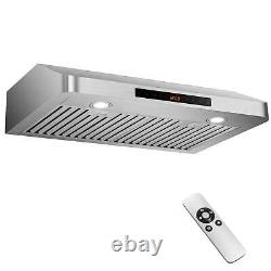 30 Under Cabinet Range Hood with Adjustable LED Lights Time Setting 4 Fan Speed