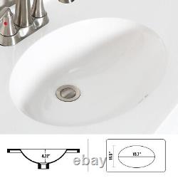 30'' White Bathroom Vanity Set Cabinet With Resin Basin Stainless Steel Faucet
