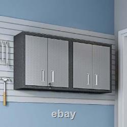 30-in. Grey Metal Cabinets With Adjustable Floating Shelves (Set Of 2)