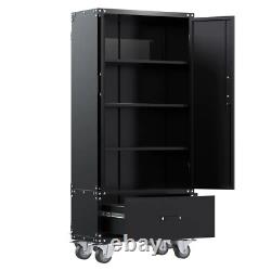 32.3 In. W X 72 In. H X 16 In. D Metal Rolling Storage Cabinet with Drawer, Rive