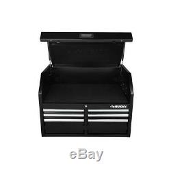 36 IN W 12-Drawer Deep Combination Tool Chest AND Cabinet SET in Gloss Black For