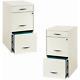 3 Drawer Steel File Cabinet In White (set Of 2)