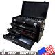 3 Drawers Tool Box With Tool Set Lockable Steel Tool Cabinet With Handle Black
