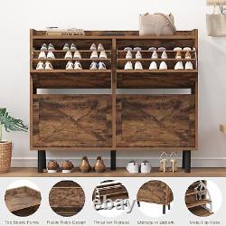 3 Layers Shoe Cabinet with 4 Flip Drawers, Rack Storage Cabinet Shoe Organizer Set