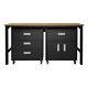 3-piece Fortress Mobile Space-saving Garage Cabinet And Worktable Charcoal Grey