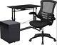 3 Piece Office Set Adjustable Computer Desk, Office Chair And Filing Cabinet New