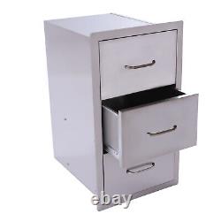 3 Tier Stainless Steel Vertical Drawer Indoor Kitchen Drawer Storage Cabinet Set