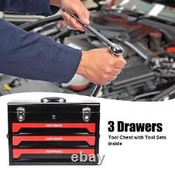 439 Piece Mechanics Tool Set Socket Ratchet Kit with 3 Drawer Case Box
