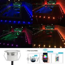 45mm WIFI Bluetooth RGB+WW Waterproof In-Ground Deck Path Light LED Lamp Outdoor