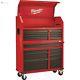 46 In. 16-drawer Steel Tool Chest And Rolling Cabinet Set, Textured Red And Blac