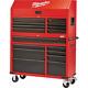46 In. 16-drawer Steel Tool Chest And Rolling Cabinet Set, Textured Red And Blac