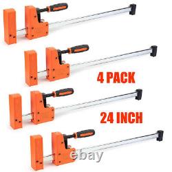 4PACK 24'' Parallel Jaw Bar Clamp Cabinet Master 90-Degree clamping Alloy Steel