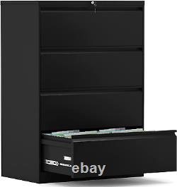 4 Drawer Lateral File Cabinet, Metal Lateral Filing Cabinet with Letter/Legal A4