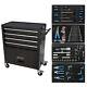 4-drawer Rolling Tool Box Cart Tool Storage Cabinet Tool Chest With Tool Set Black