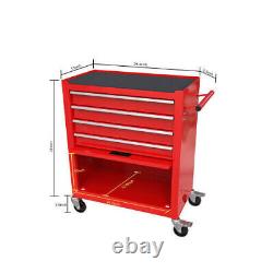 4-Drawer Tool Cart on Wheels, Tool Set Drawers Tool Box Cart Tool Storage Cabinet