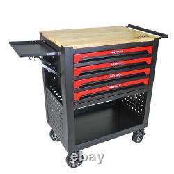 4 Drawers Rolling Tool Box Cart Tool Chest Storage Cabinet with 4 Wheels, Tool Set