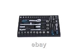 4 Drawers Tool Cabinet with Tool Sets-BLACK