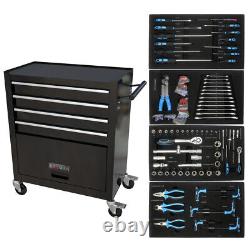 4 Drawers Tool Cabinet with Tool Sets-BLACK