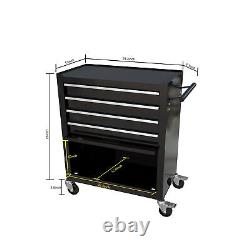 4 Drawers Tool Cabinet with Tool Sets-BLACK