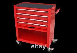 4 Drawers Tool Cabinet with Tool Sets-RED