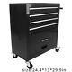4 Drawers Tool Cabinet With Tool Sets With Wheels Tool Box With Handle-black