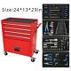 4 Drawers Tool Cabinet With Tool Sets With Wheels Tool Box With Handle Red