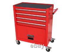 4 Drawers Tool Cabinet with Tool Sets with Wheels Tool Box with Handle Red