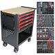 4 Drawers Tool Cart, Multi-purpose Tool Box Withwheels&wooden Top, Drawers Cabinet