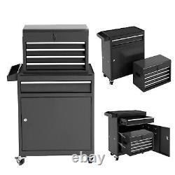 5-Drawer Rolling Tool Chest Steel Combination Set Black