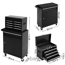 5-Drawer Rolling Tool Chest Steel Combination Set Black