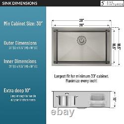 5th Ave 28 inch Undermount Kitchen Sink with Complete Accessory Set