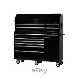 61 In. W 10 Drawer 1 Door Combination Tool Chest Rolling Cabinet Set In Gloss