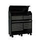 61 In. W 18-drawer Combination Tool Chest And Rolling Cabinet Set In Gloss Black