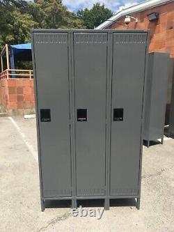 78 Tennsco 18 depth Steel Locker 3 Door Set 46 Gray Storage Cabinet lockers