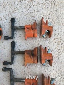 7 Used Sets of Heavy Duty Steel Pony Clamps #5003 for 1 OD Pipe USA Made